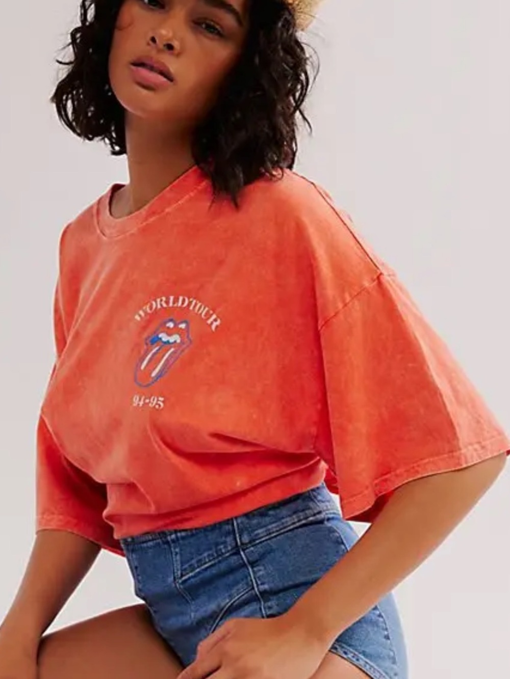 Rolling Stones World Tour OS Tee Daydreamer LA Cotton Oversized Tee Shirt